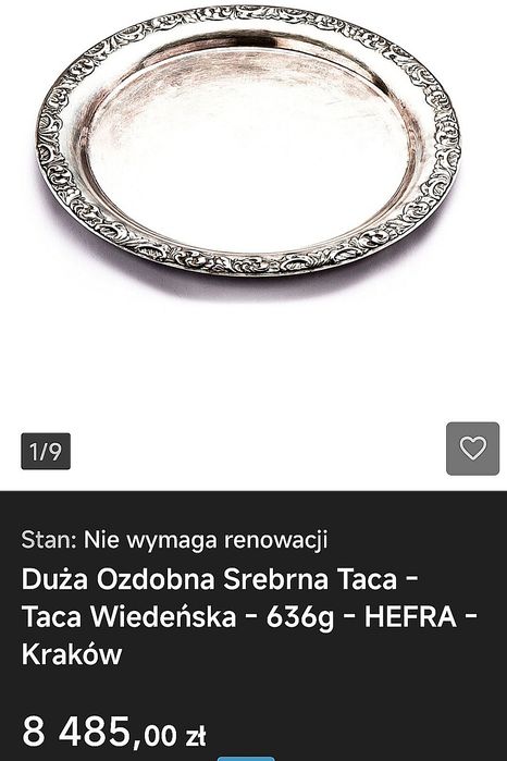 Cukiernica z Herbem 1920 rok  SREBRO Art Deco