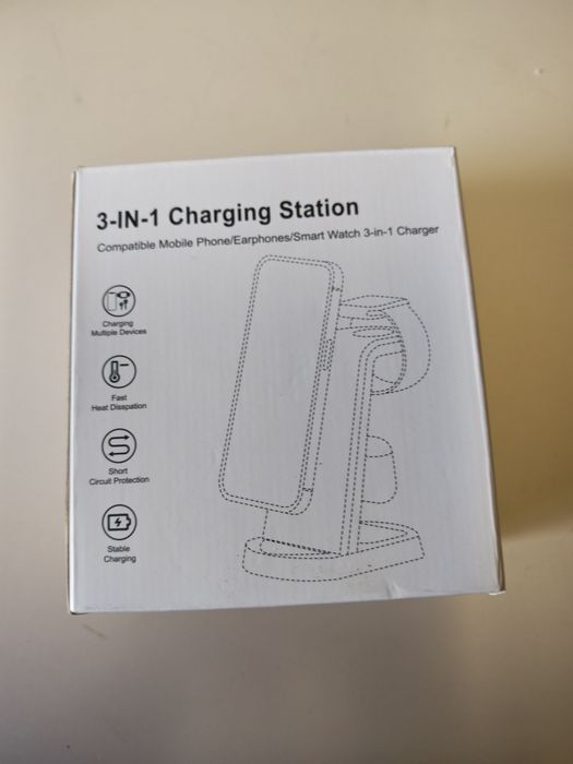 Biurkowa stacja ładująca Lighting 3w1 , QI