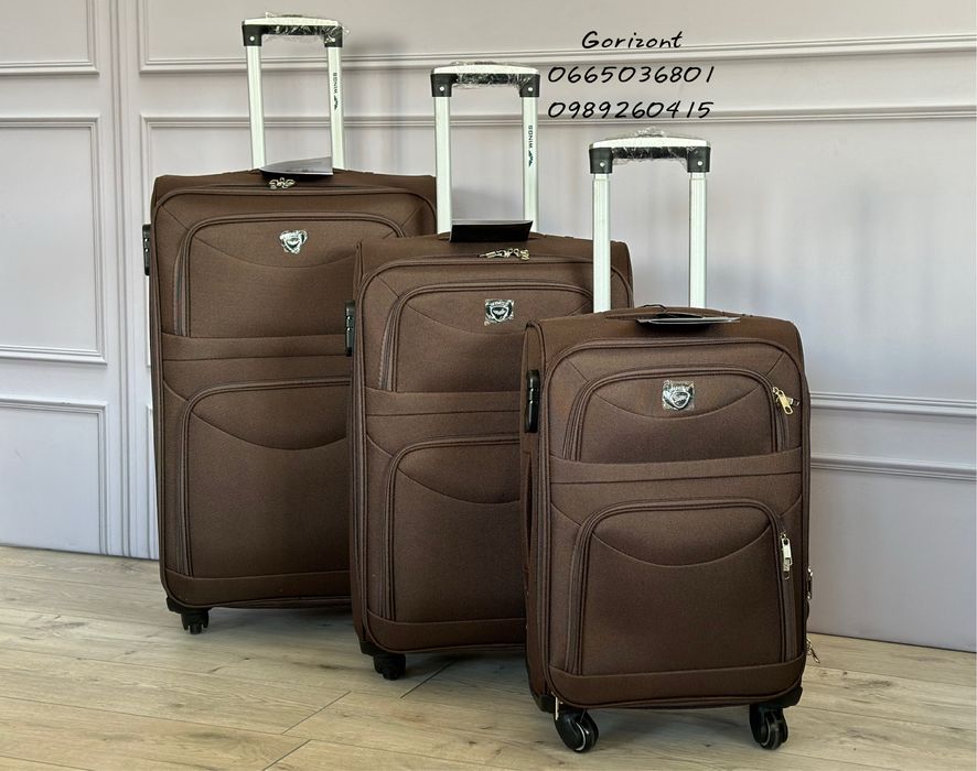 Чемодан валіза тканина Wings 6802 4 кол ПОЛЬША