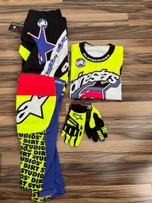 Strój Alpin estars White Fluo mtb mx
