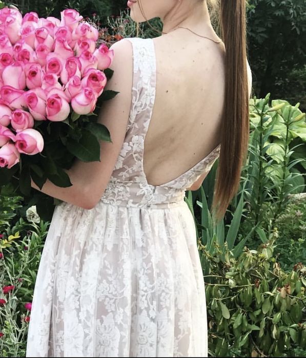 Вечернее свадебное платье в пол