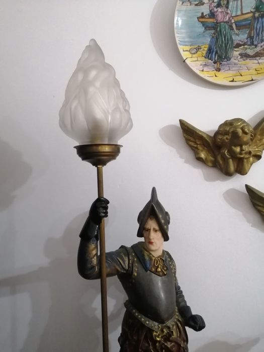 Candeeiro marfinite pintado a mão