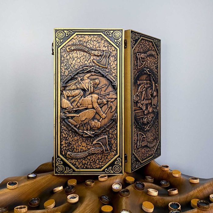 Нарди з дерева на подарунок Тризуб, Україна від ВИРОБНИКА