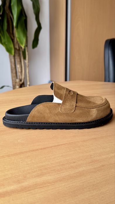 Mule em pele genuína castanho da Zafra