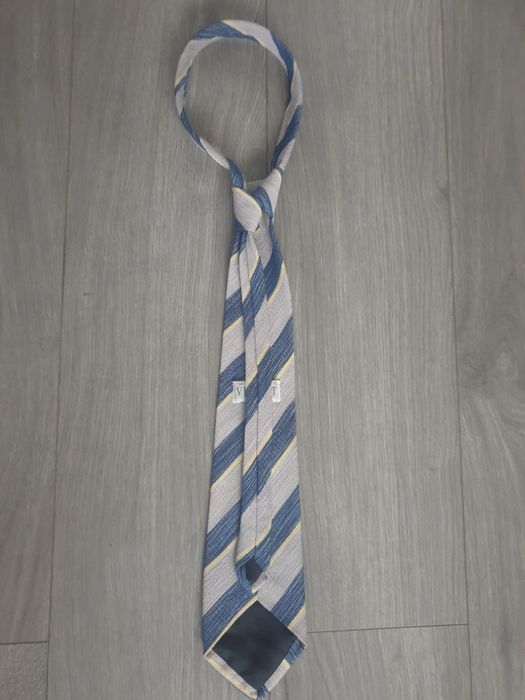 Krawat męski paski szary niebieski Sir Vincent