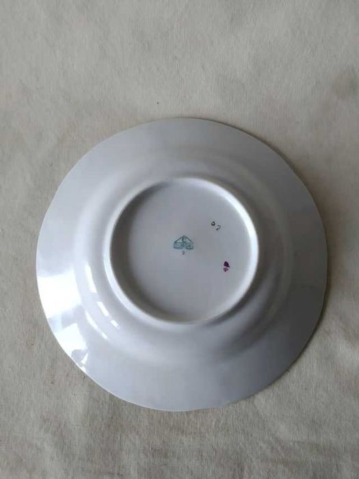 Komplet talerzy głębokich dekorowanych Chodzież 6 sztuk okres PRL