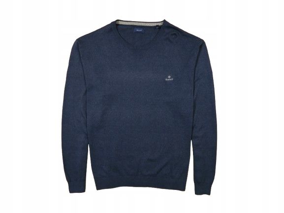 GANT Sweter Męski Granatowy Logowany r. 4XL