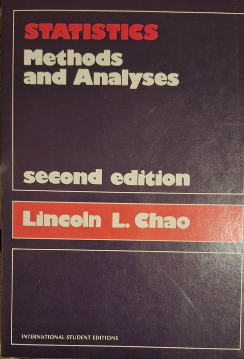 Estatística Lincoln L. Chao Statistics Métodos and Analyses