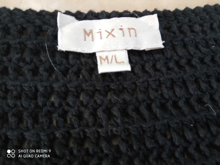 MIXIN ręcznie robione bolerko szydełko M L czarny cotton