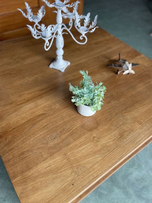 Tekowy DUŻY  Stolik ława 110 kwadrat drewniany kolonialny prosty