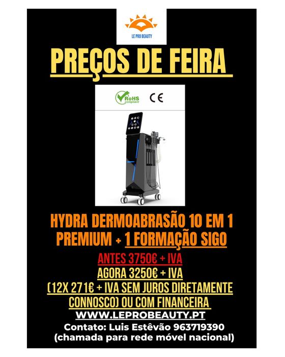 Hydra Dermoabrasão 10 em 1 Premium + Formação Certificada Sigo