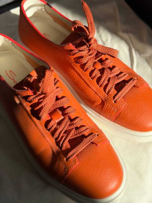 Santoni orange sneakers