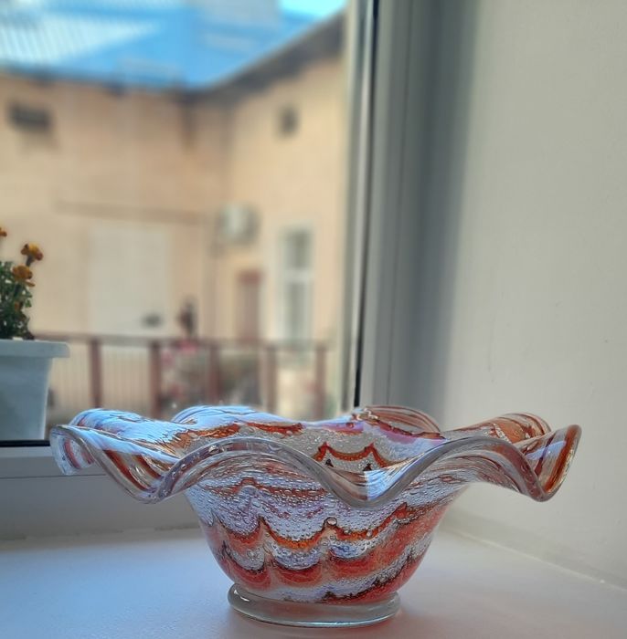 Ар-деко, редкой красоты ваза; Carlo Scarpa Variegato Zigrinato bowl