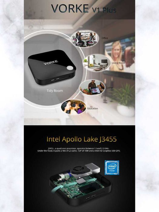 Mini PC MINI PC VORKE V1 Intel Celeron J3455 R4GB 64GB