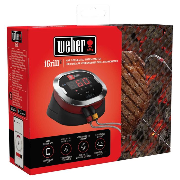 Weber Igrill 2 mini Bluetooth Умный безпроводной термометр электронный цифровий для гриля мяса м'яса кулинарный кулінарний градусник коптильни духовки
