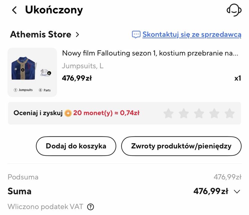 Fallout kombinezon krypty 33 cosplay