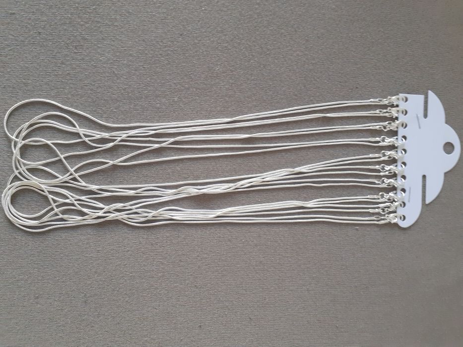 10 łańcuszków, posrebrzane 925, 45cm długości