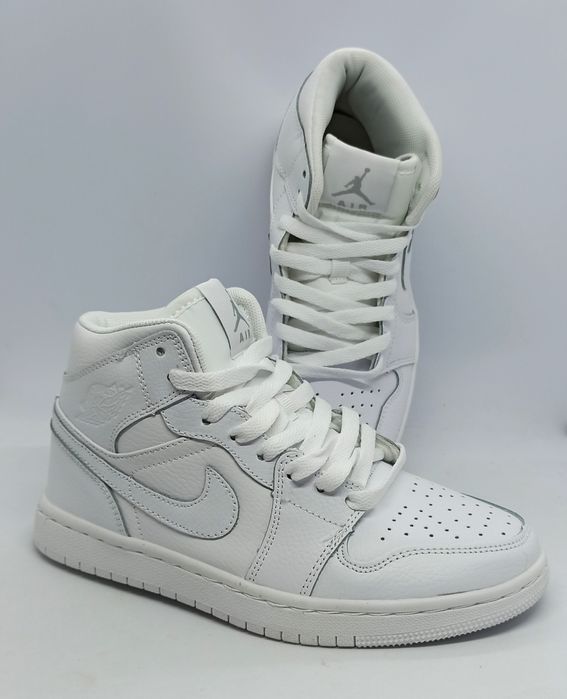 Nike Jordan кроссовки женские кожаные белые высокие модные