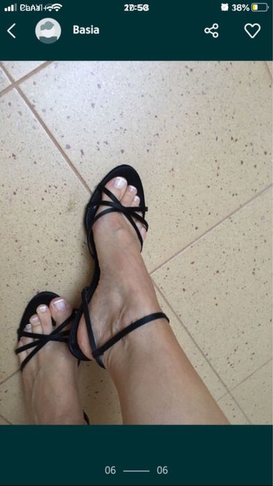 Zara-seksowne atłasowe sandałki,czarne 39/40