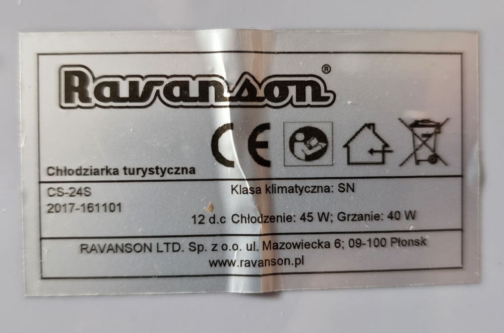 Lodówka samochodowa Ravanson  CS-24S