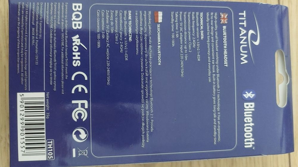 Sluchawka bezprzewodowa Titanum Lizard bluetooth BT