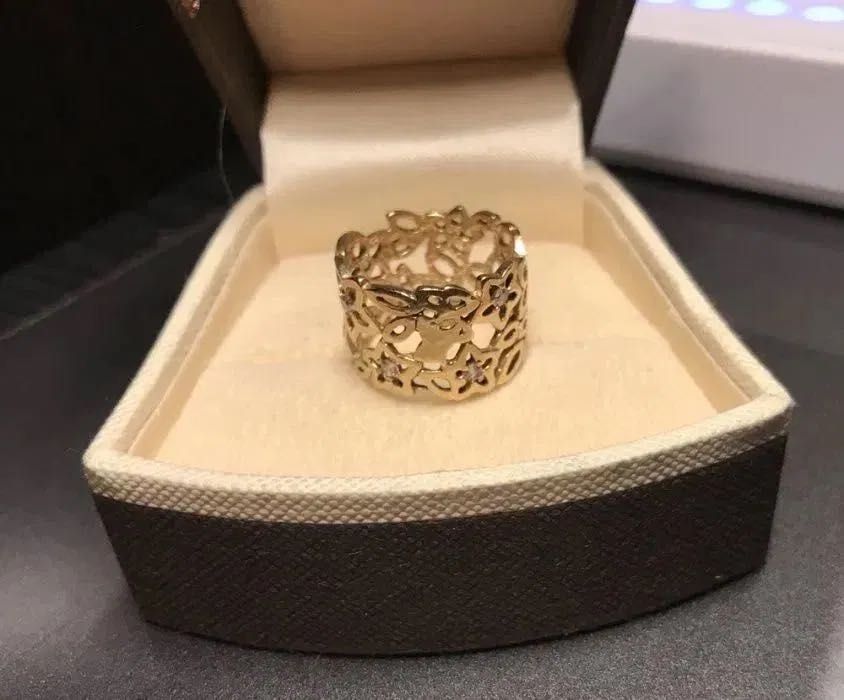 585 złoty pierścionek Apart kwiatki ażurowy 14k ażur ażurowa kwiaty