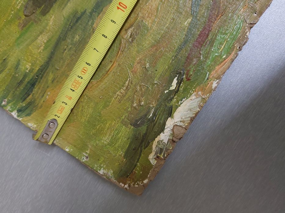 Quadro antigo pintura a óleo paisagem