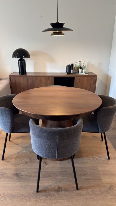 Mesa Redonda extensivel Nogueira  110 max 150