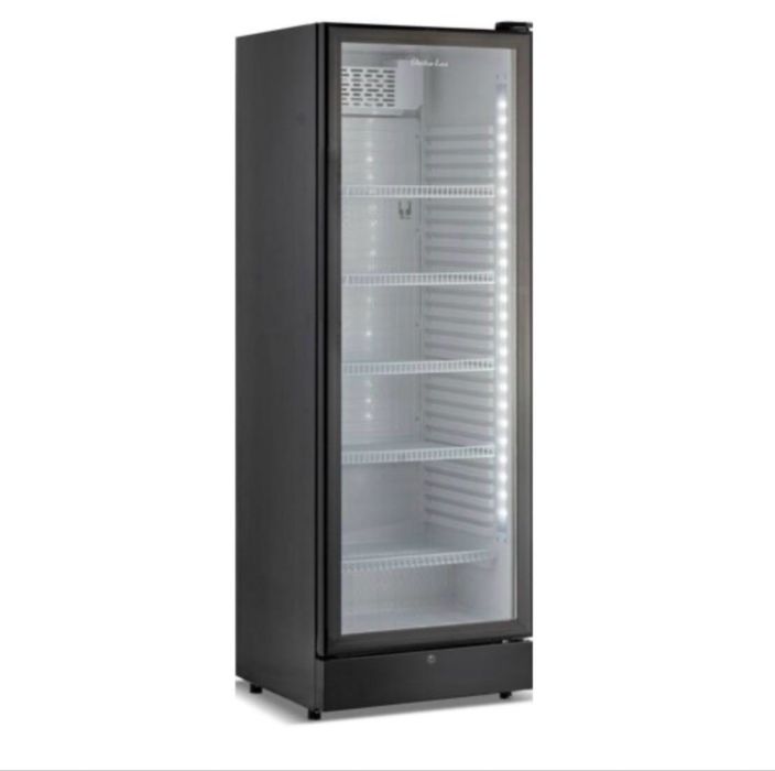 Witryna chłodnicza pionowa czarna z oświetleniem LED, 347 l, 575x546x1920 mm