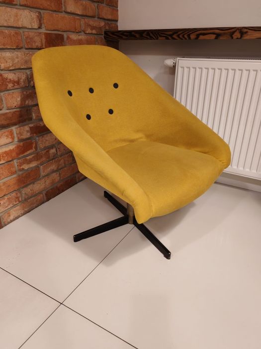 Fotel obrotowy muszelka PRL retro vintage 3 szt