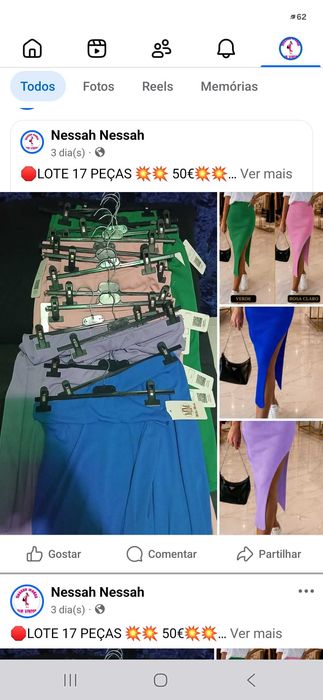 Lote de roupa e calçado