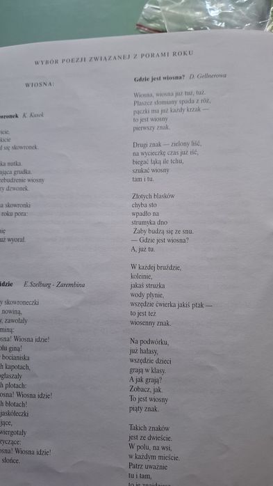 Pory roku w oknie, stara teczka dydaktyczna, przedszkole