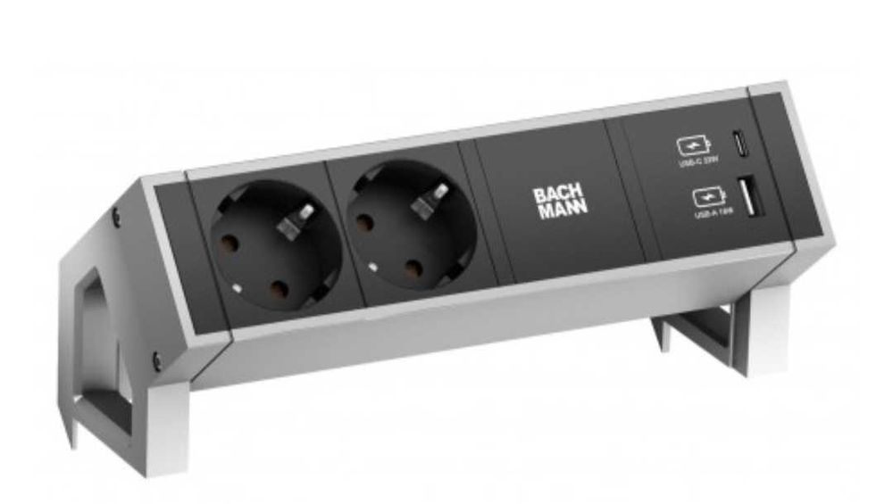 Listwa zasilająca nabiurkowa 240V Mediaport USB C