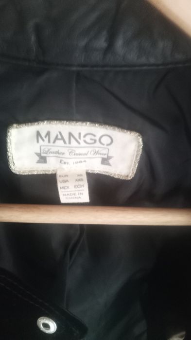 Casaco Biker genuin leather Mango