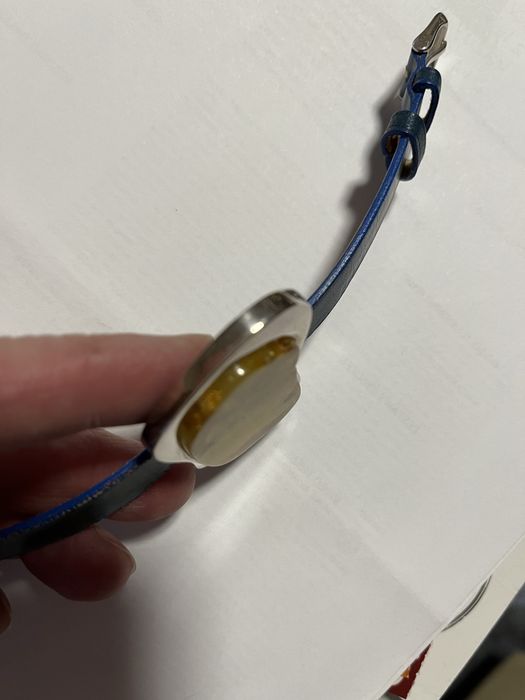 Bransoletka z bursztynem , srebro