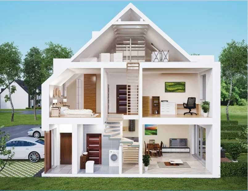 Nowy dom 83,69 m² + jasny strych 28 m² - Wielka Wieś, "Bukowa Osada"