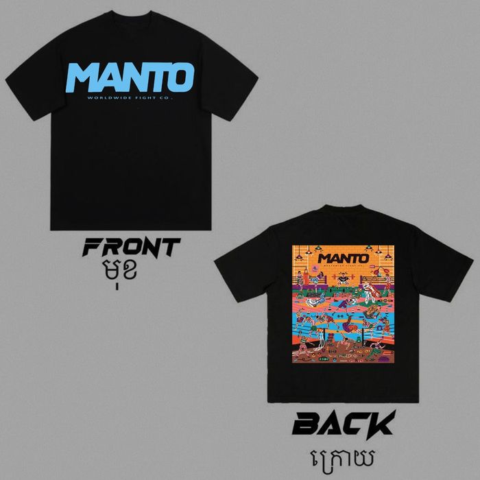 MANTO Мужские Черные и Белые Футболка Манто Футболки с принтом Манто