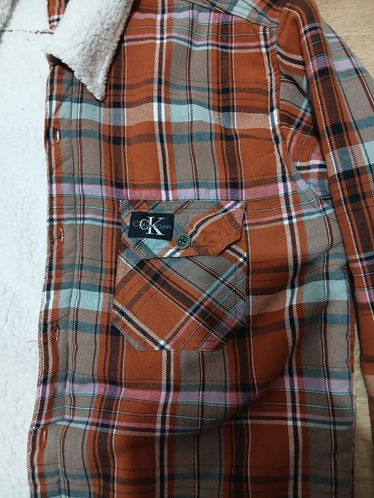 Чоловіча тепла сорочка куртка на хутрі баранчик розмір L