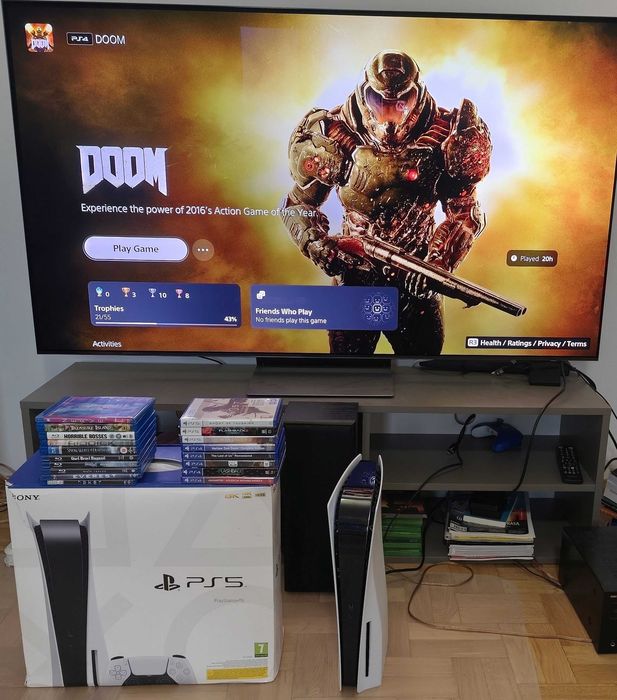 PS5 Playstation 5 FAT 825GB Full BOX 8 gier i 10 filmów blu-ray