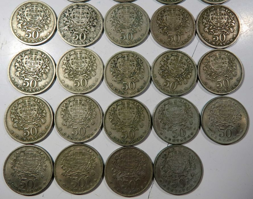 Moedas Republica Portuguesa - Série quase completa 0$50 Alpaca ( falta 1935 ) só 15€