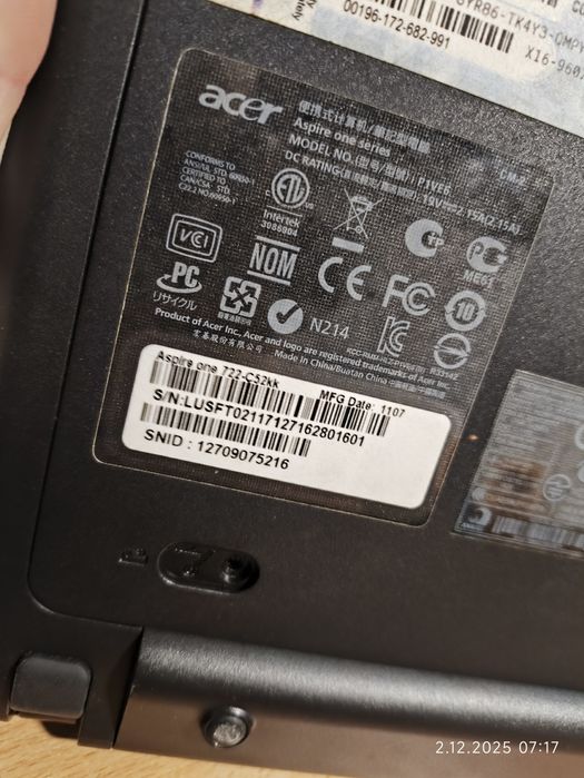 Notebook Acer aspire one