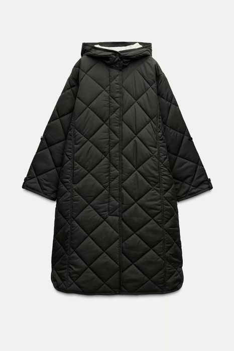 Стьоганий плащ, стьогана куртка ZARA, стьобана куртка