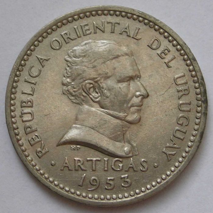 Urugwaj 10 centesimos 1953 - ARTIGAS