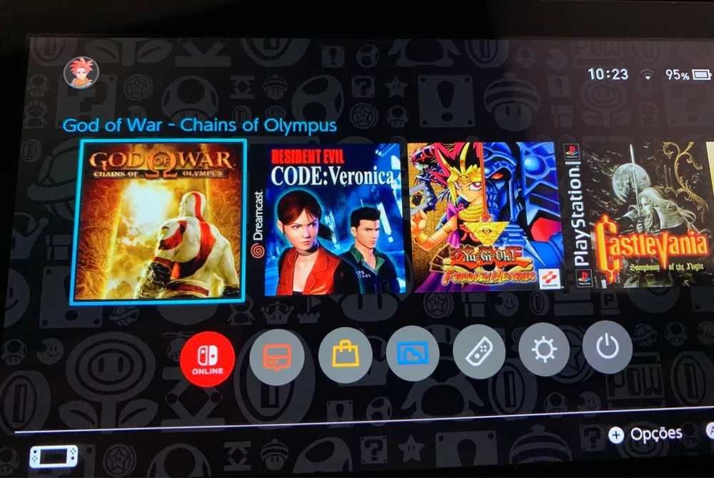 Nintendo Switch V1 Desbloqueada 64GB + 512GB e Acessórios