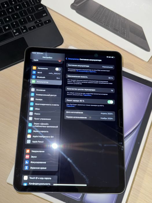 Keyboard + Apple iPad Air 6 11 2024 M2 128GB Space Gray/ Бат 97%