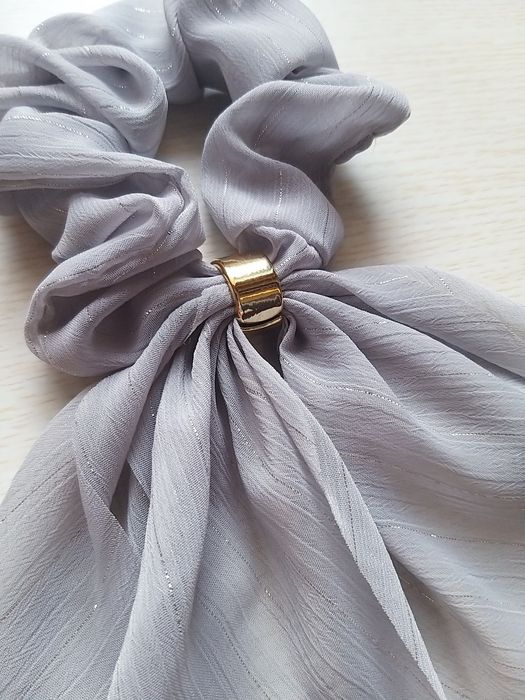 Fitas de Cabelo Scrunchie Cinza