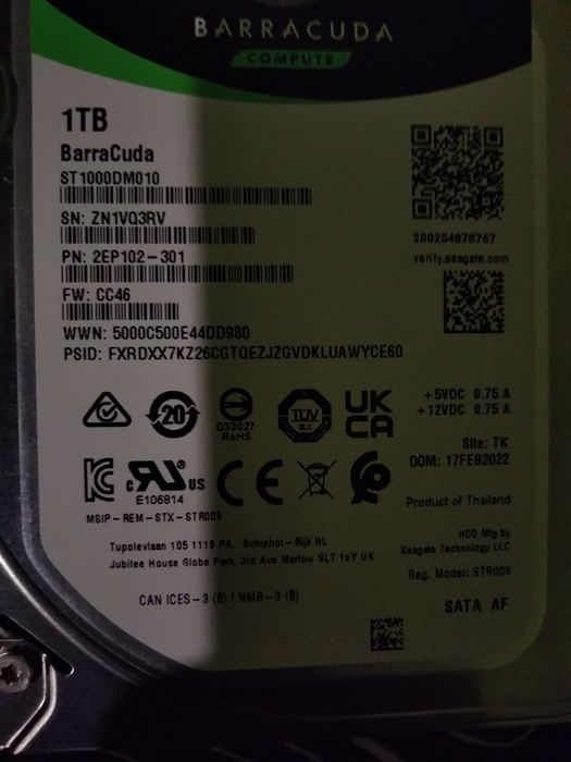 HDD Диск Seagate Barracuda 1TB