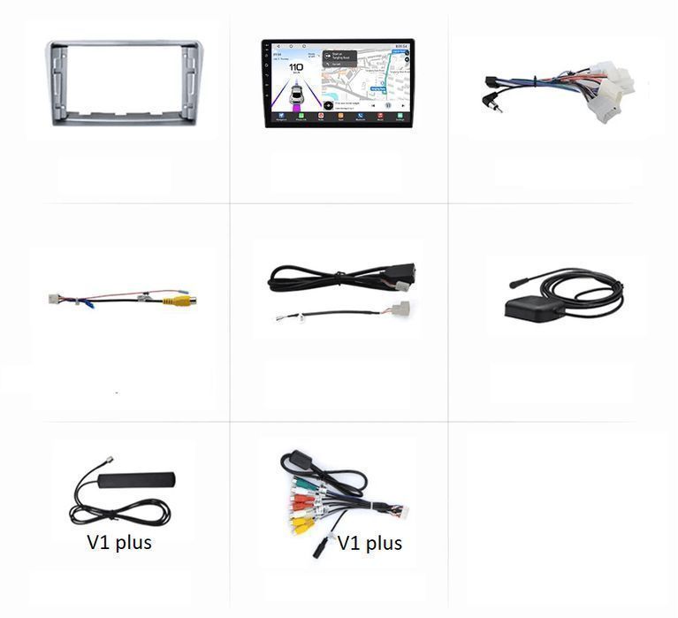 Radio 9" 2DIN Android Auto CarPlay Navi Toyota Avensis T25 02–08 PL