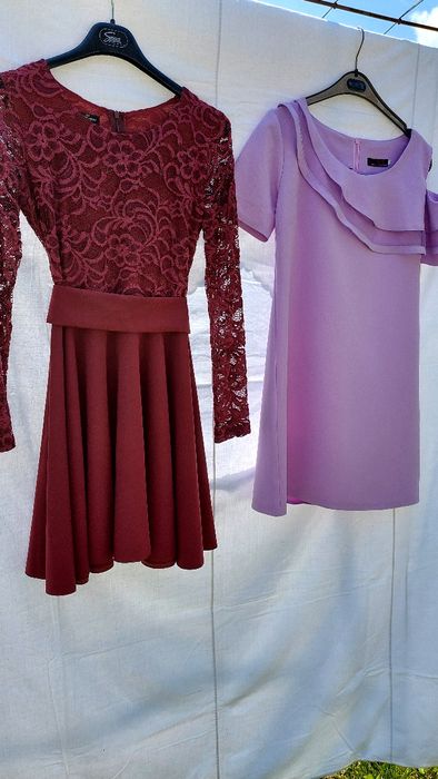 Святкові сукні лавандовий та бордовий колір.