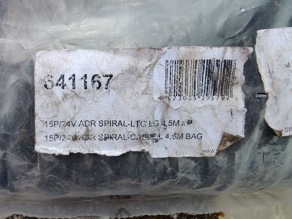 Nowy przewód spiralny ADR elektryczny 15 pinów 24V 4m